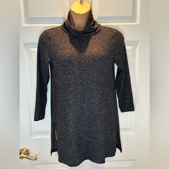 OLD NAVY Sweater Tunic Turtleneck Heather Gray Soft Stretch Medium - Picture 1 of 5